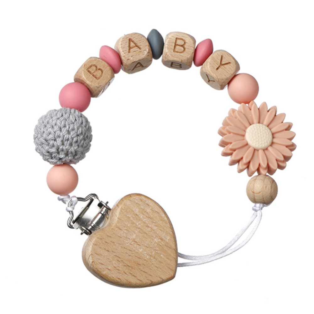 Wooden Letter Sign - INS Baby Pacifiers Personalized Name Heart