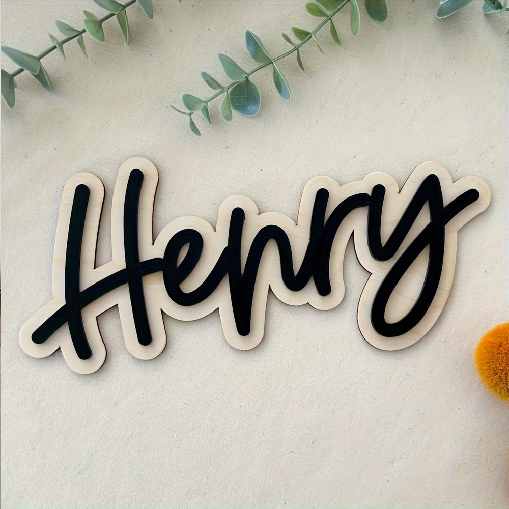 Wooden Letter Sign - Personalized Double-Layered Wooden Name Plaque -