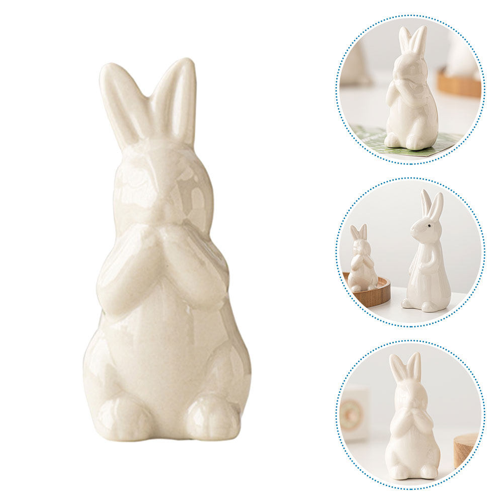 Home Decor Design Ideas - White Ceramic Bunny Decoration Exquisite Crafted