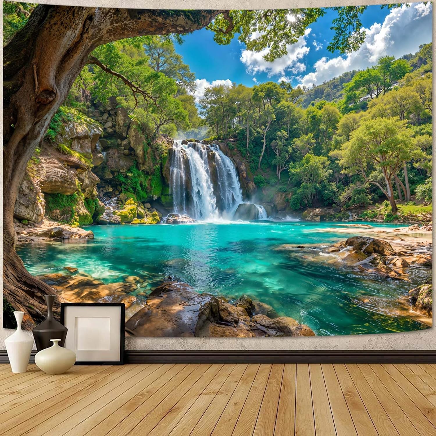 Aesthetic Tapestry - Aesthetic Waterfall Nature Tapestry Wall Decor