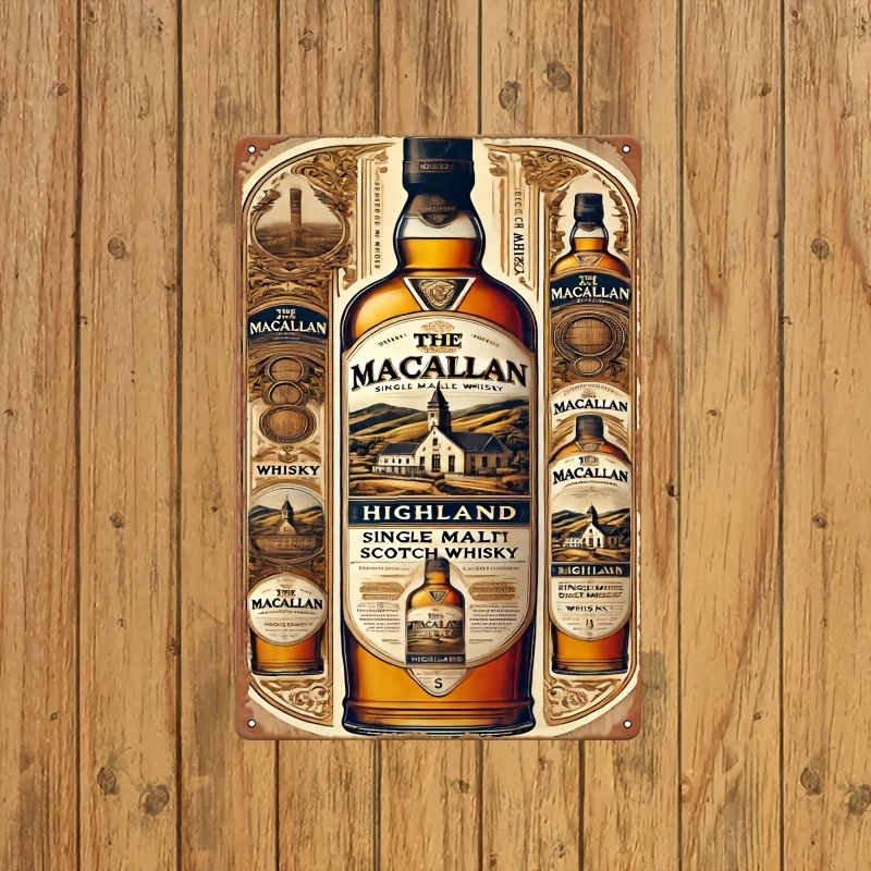 Home Decor Sofa - Vintage Macallan Highland Metal Sign -