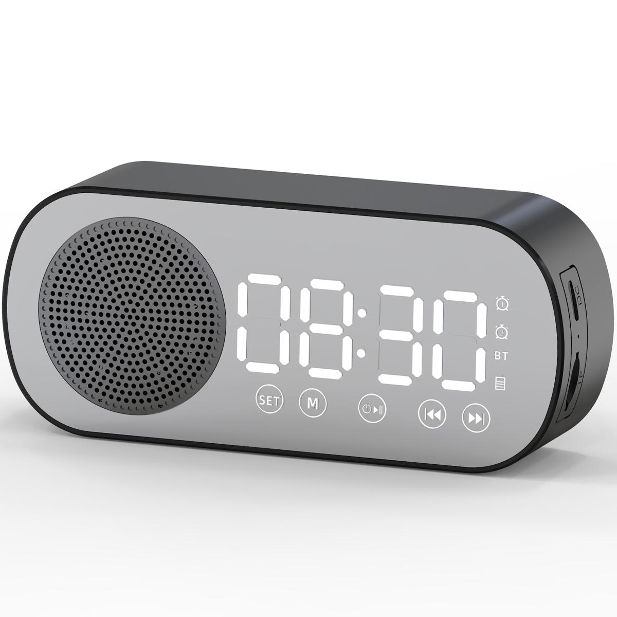Home Decor Range - Digital Alarm Clock Wireless Bluetooth Speaker