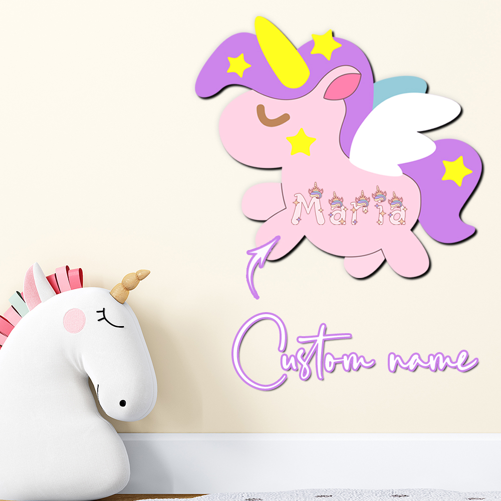 Custom Unicorn Wooden Name Sig - Wooden Letter Sign recension och pris