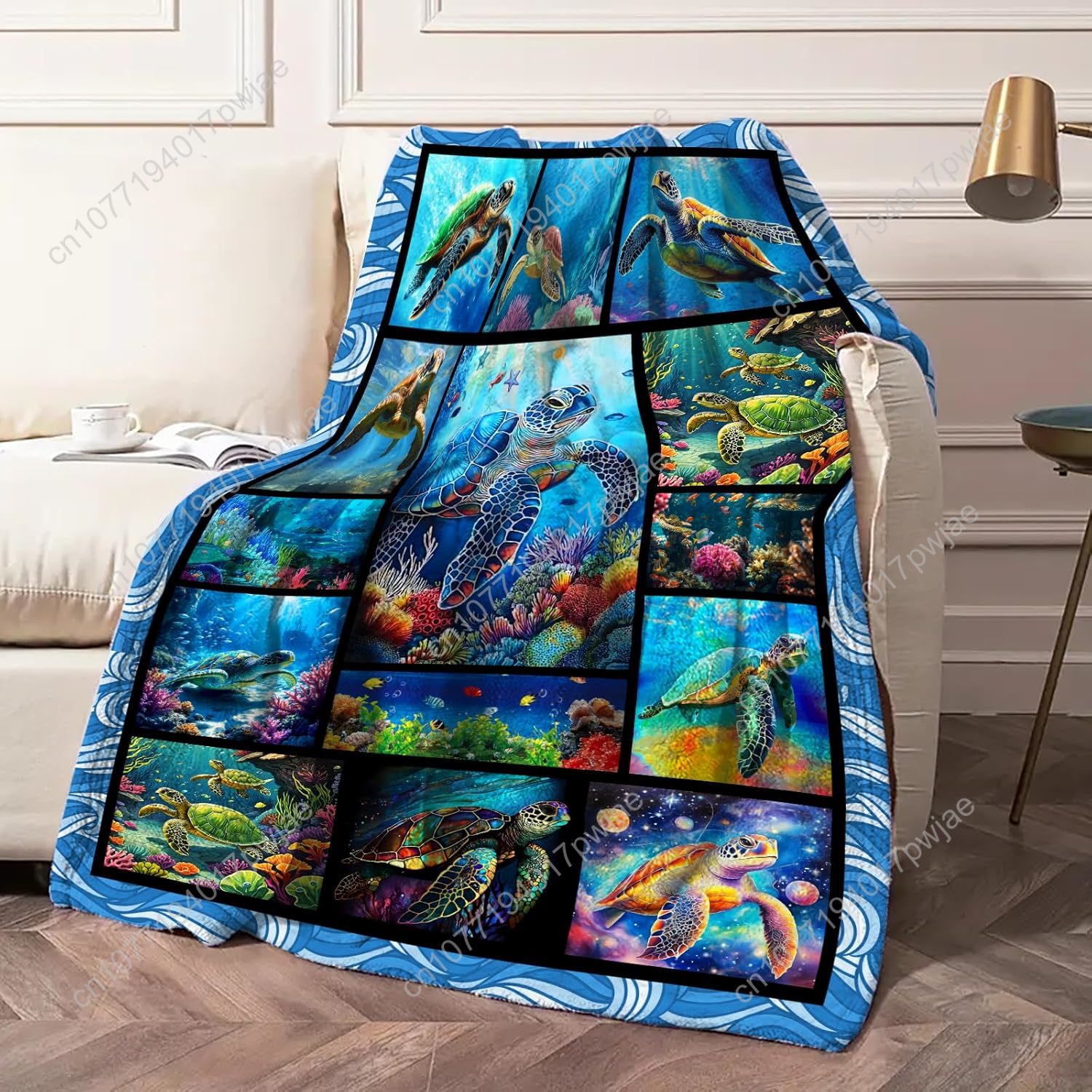 Sea Turtle Flannel Throw Blank - Home Decor Sofa recension och pris