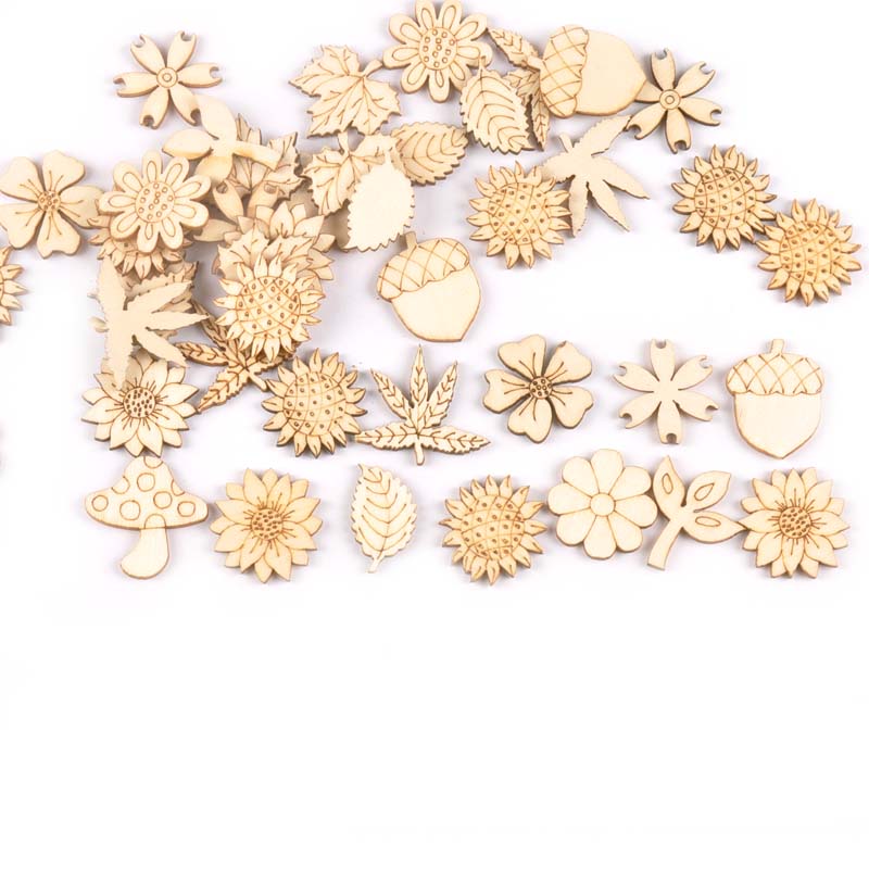 30Pcs 25-30mm Wood DIY Accesso - Home Decor Scrap recension och pris