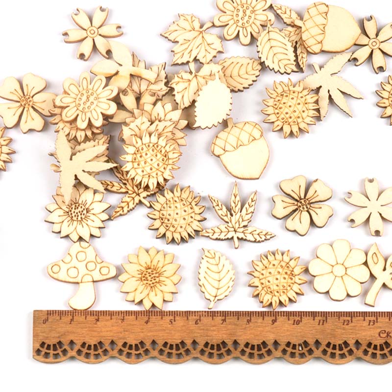 30Pcs 25-30mm Wood DIY Accesso - Home Decor Scrap recension och pris