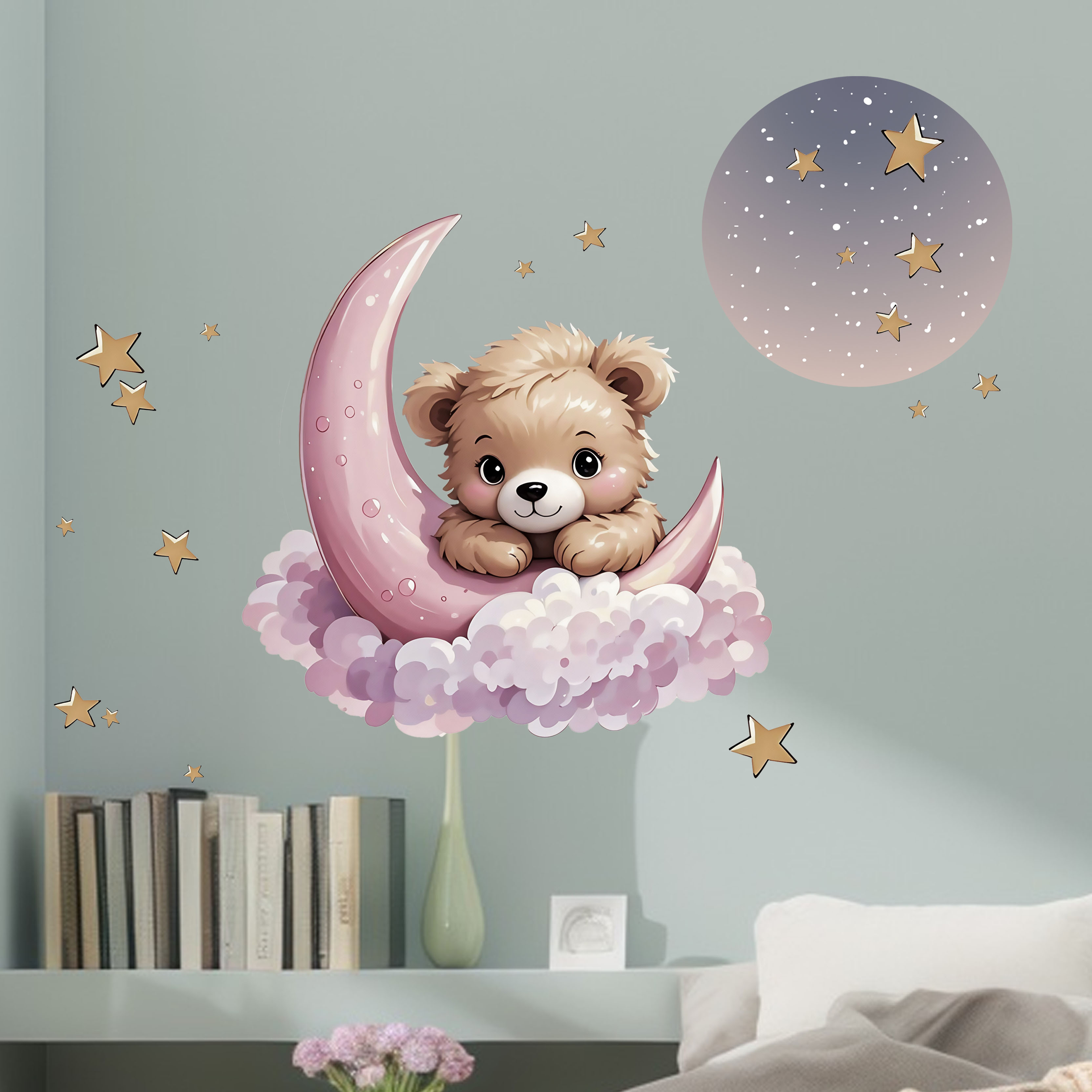 New Arrival Bear Star Moon Nig - Home Decor Scrap recension och pris