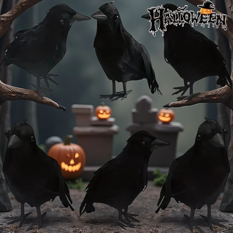 1PC Lifelike Black Crow Decor  - Home Decor Garden recension och pris