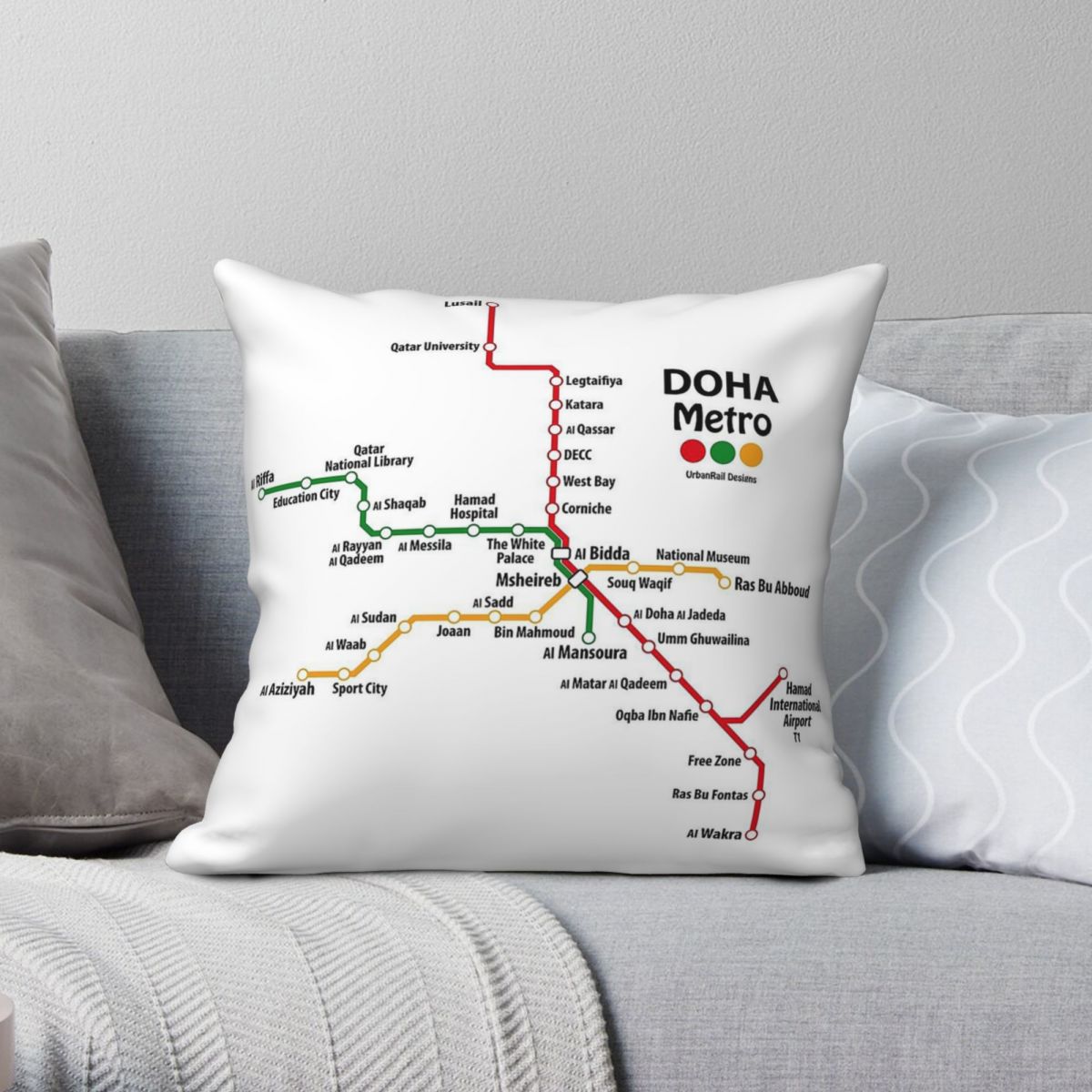 Qatar Doha Metro Map Square Pi - Home Decor Qatar recension och pris