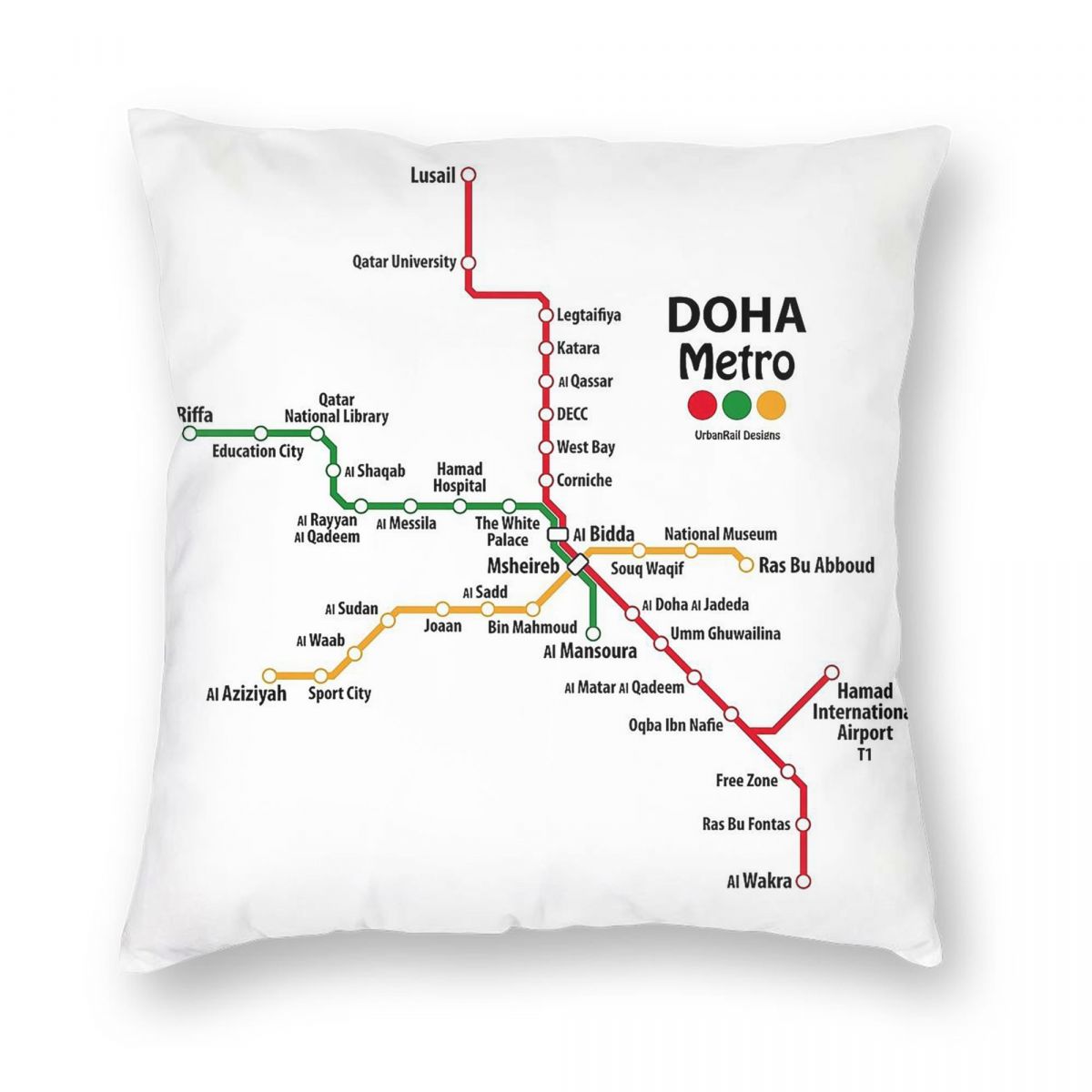 Qatar Doha Metro Map Square Pi - Home Decor Qatar recension och pris