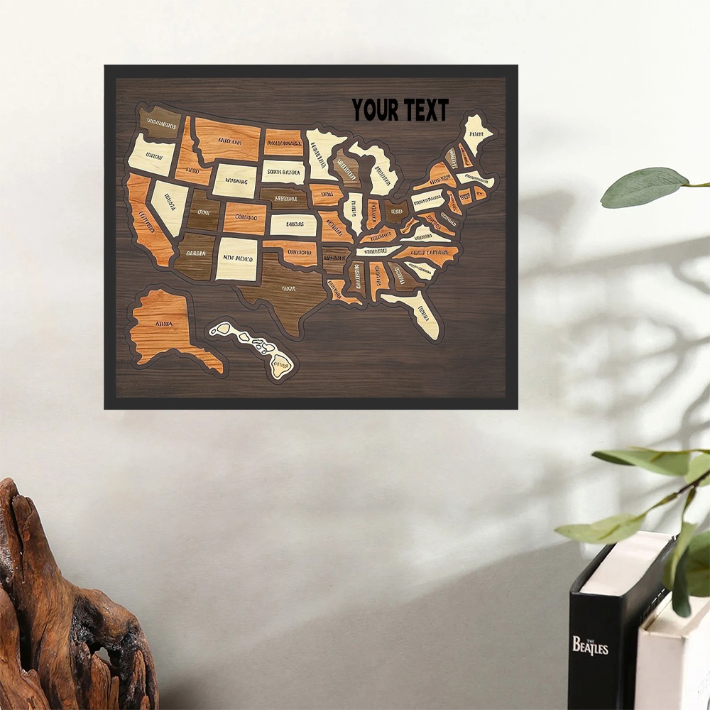 Customizable Wooden USA Travel - Home Decor Usa recension och pris