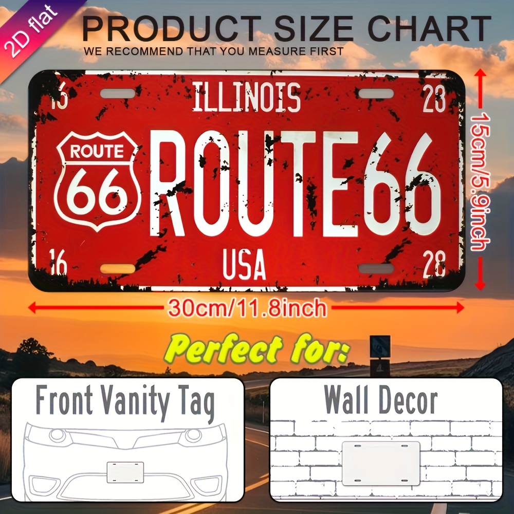 Illinois Route 66 USA Vintage  - Home Decor Usa recension och pris