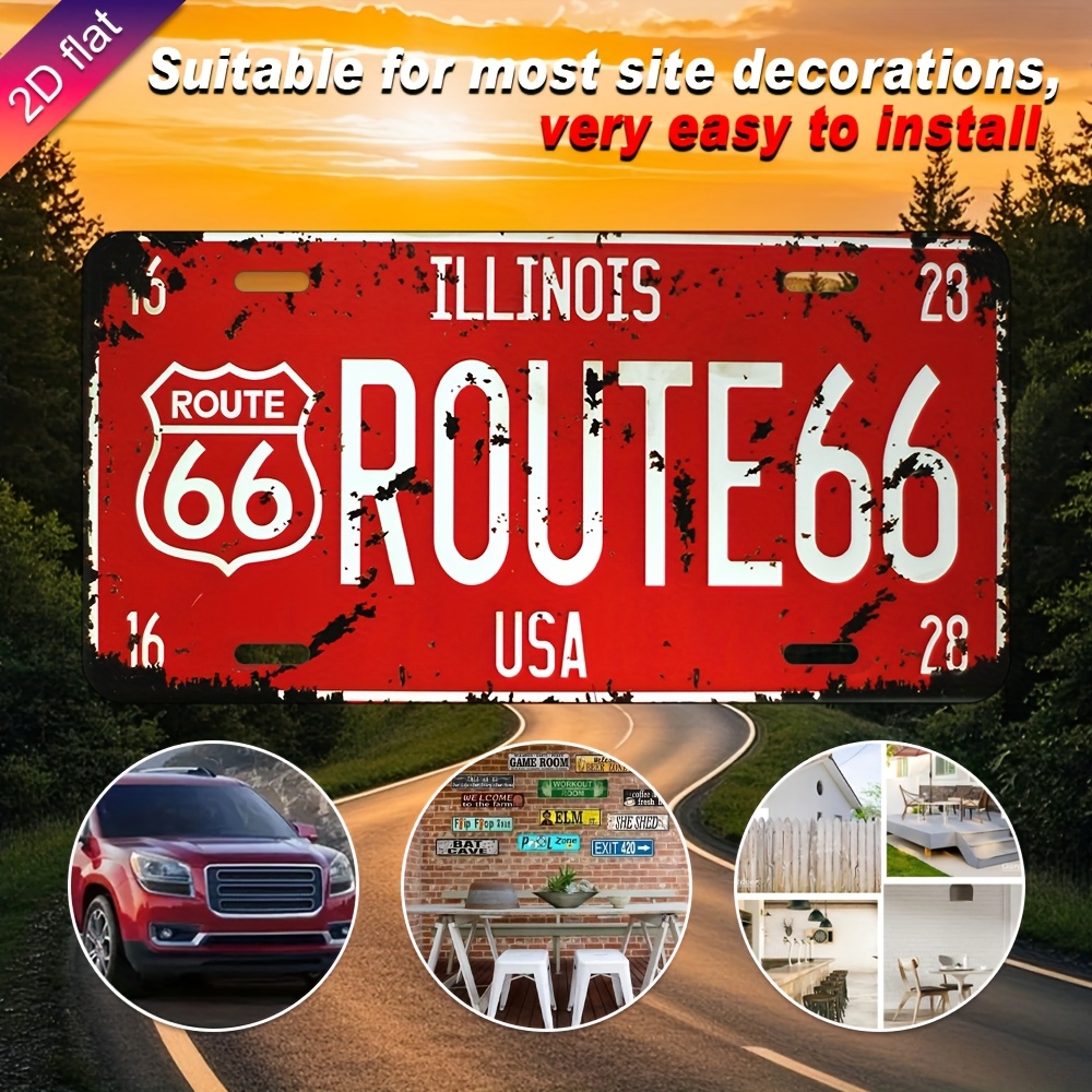 Illinois Route 66 USA Vintage  - Home Decor Usa recension och pris