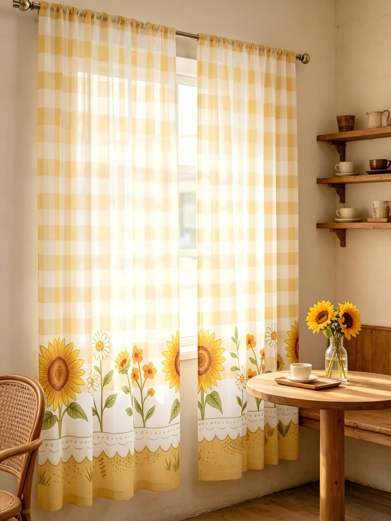2PCS Digital Print Sheer Curta - Home Decor Wall Panels recension och pris