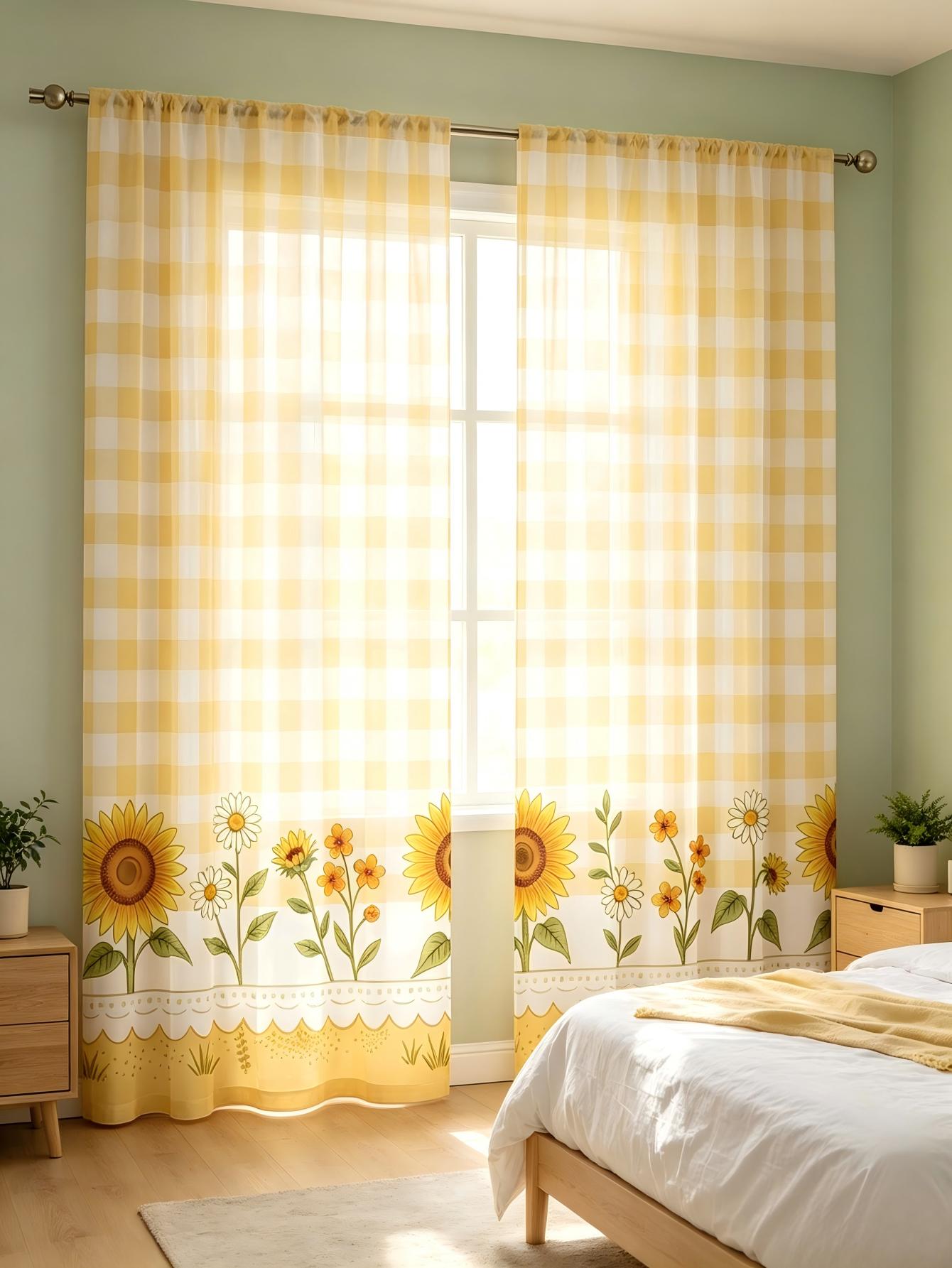 2PCS Digital Print Sheer Curta - Home Decor Wall Panels recension och pris