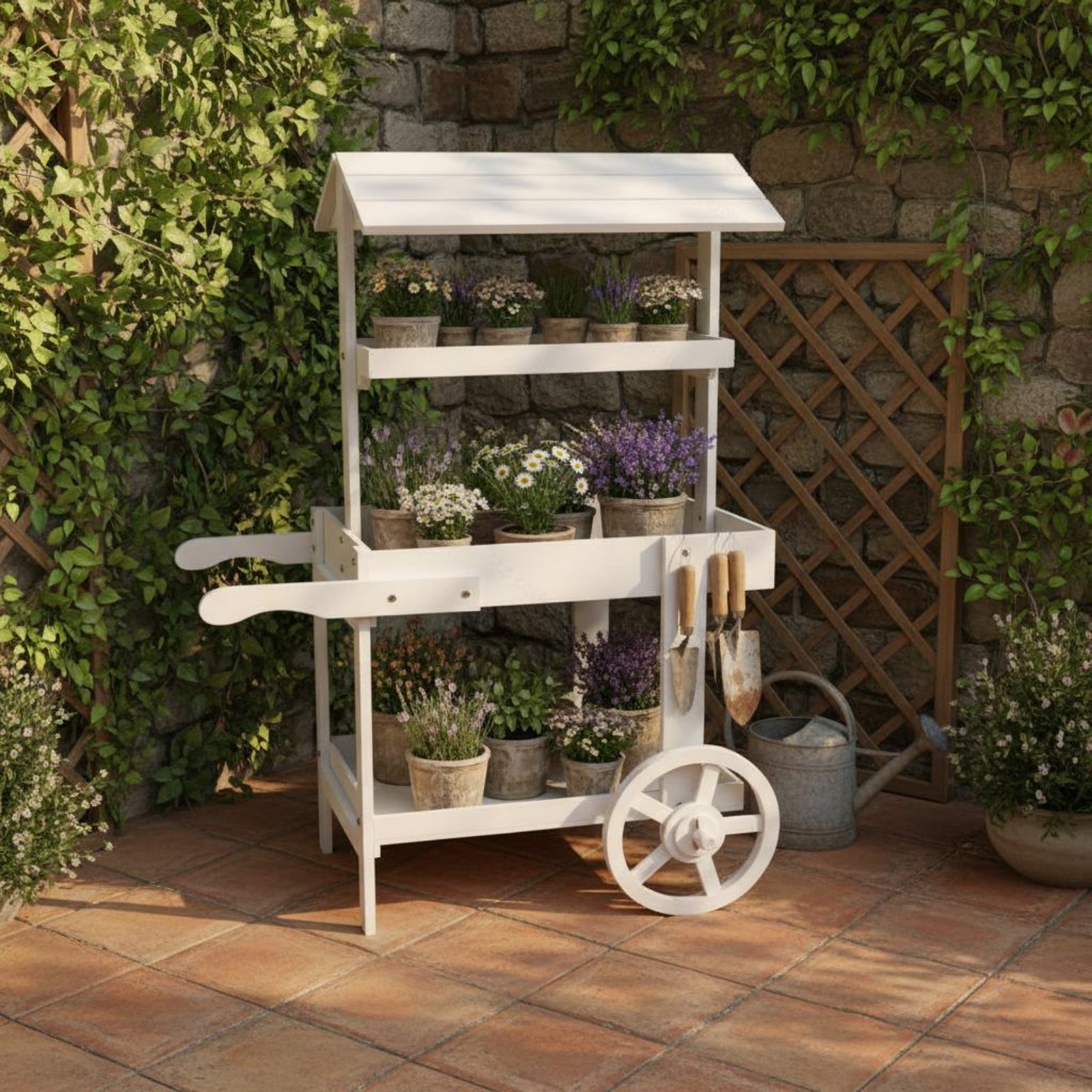 Wooden Flower Trolley Decorati - Home Decor Market recension och pris