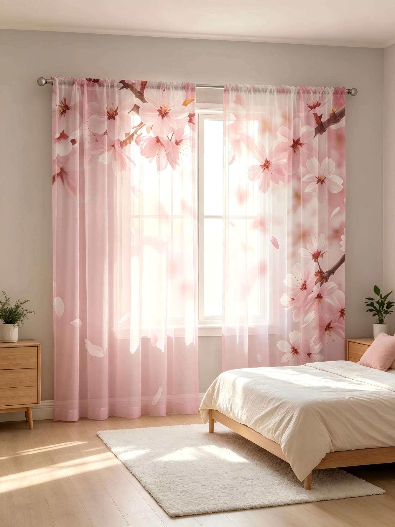 2PCS Digital Print Sheer Curta - Home Decor Wall Panels recension och pris