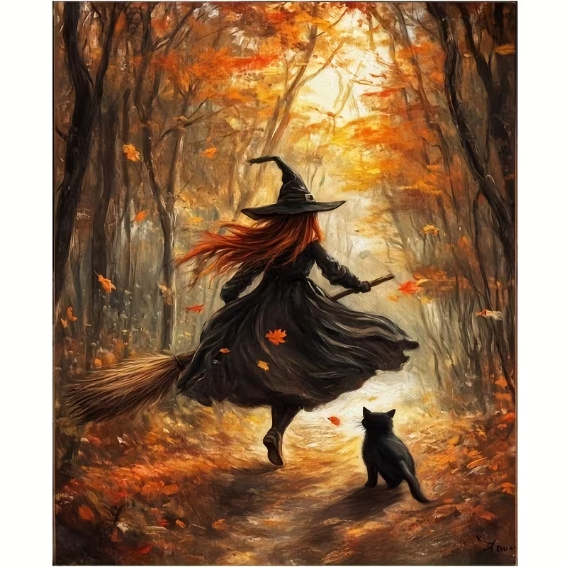 Retro Alloween Autumn Witch On - Home Decor Foto recension och pris