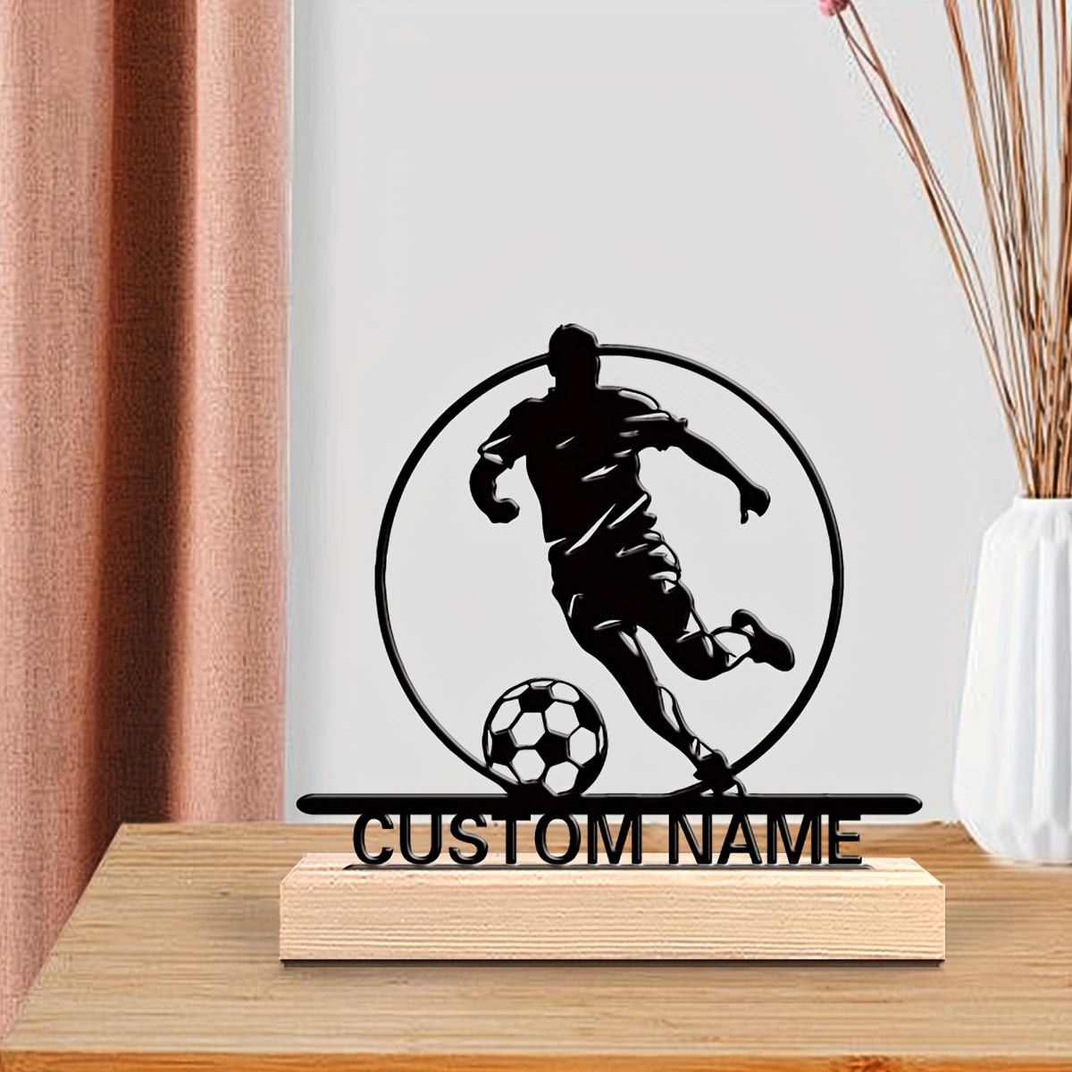 Custom Soccer Player Metal Sta - Home Decor Market recension och pris