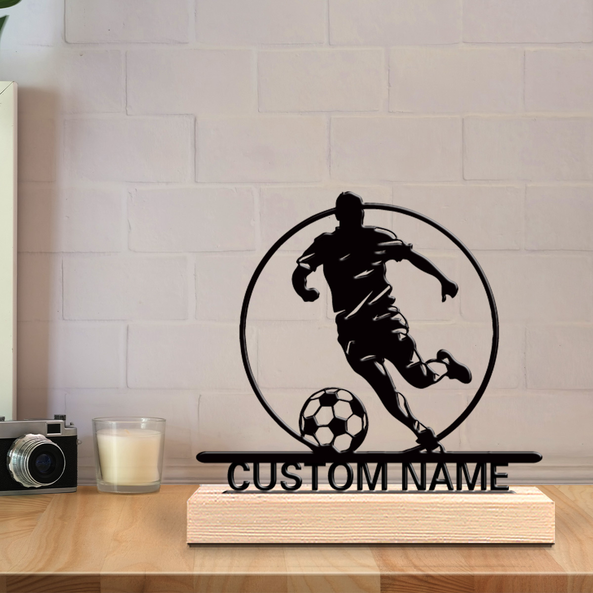 Custom Soccer Player Metal Sta - Home Decor Market recension och pris