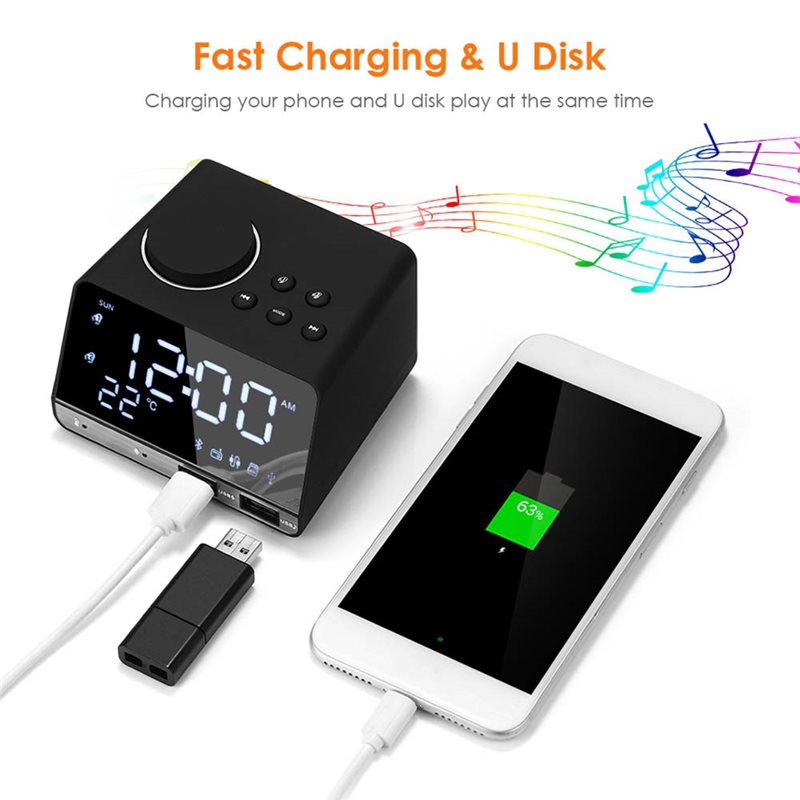 B92B-Alarm Clock Speaker LED D - Home Decor Range recension och pris