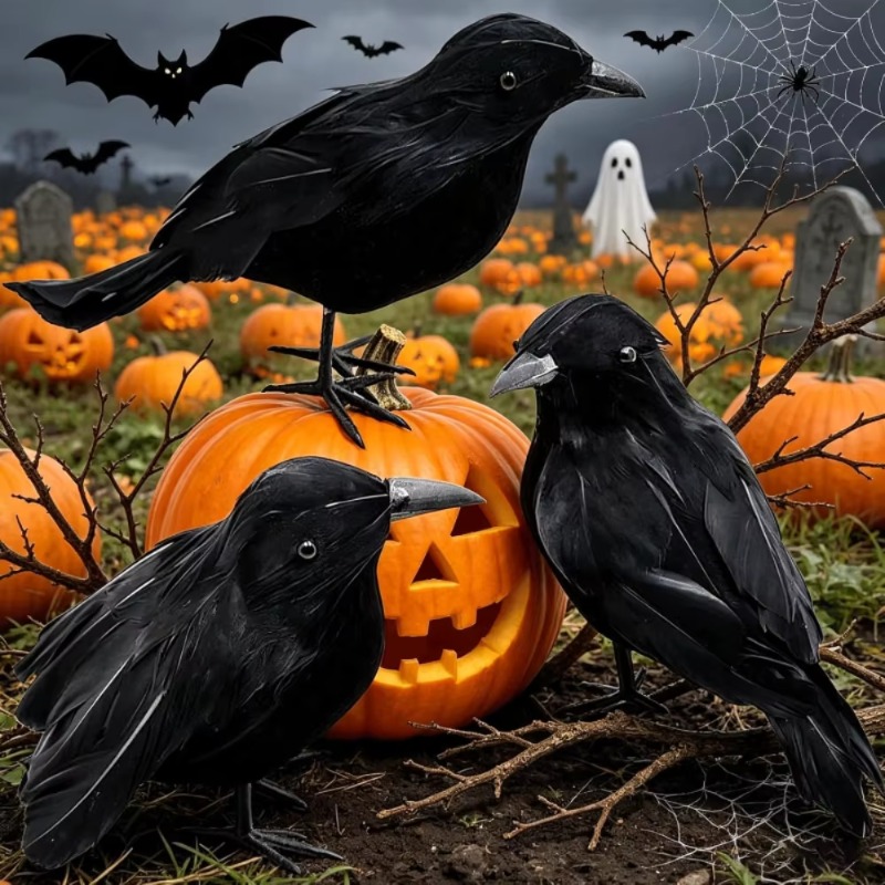 1PC Black Crow Halloween Decor - Home Decor Garden recension och pris