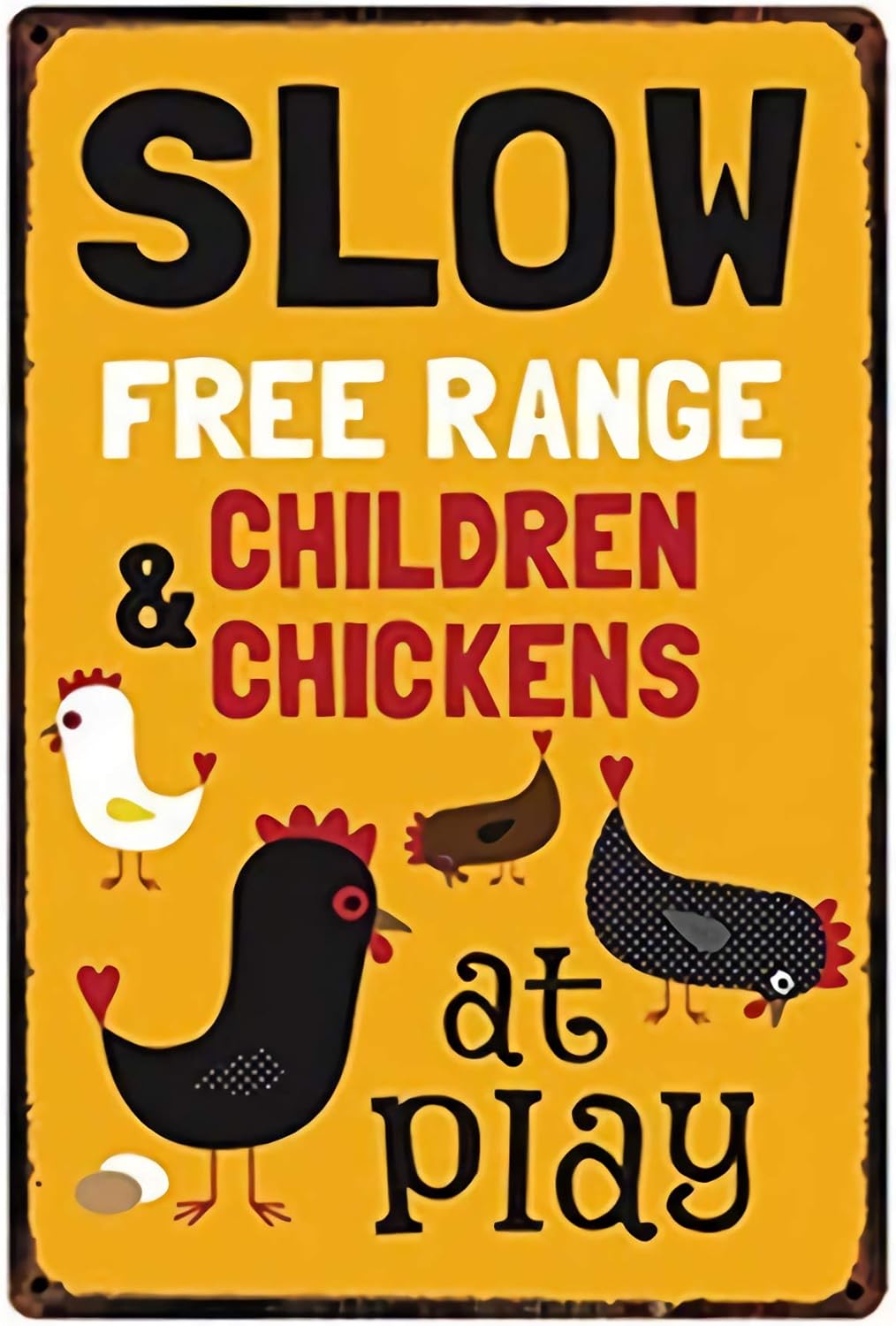 Tin Sign For Slow Free Range C - Home Decor Range recension och pris