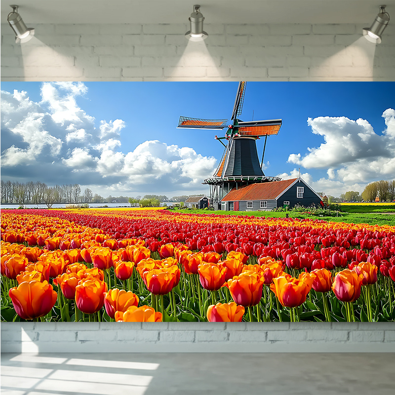 Windmill Tulip Field Netherlan - Home Decor Netherlands recension och pris