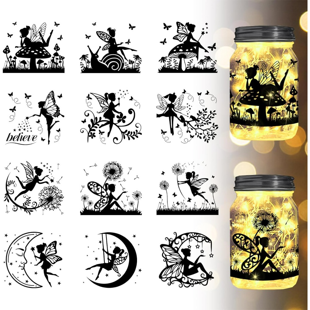 Elf Silhouette Jar Cutouts Pap - Home Decor Scrap recension och pris