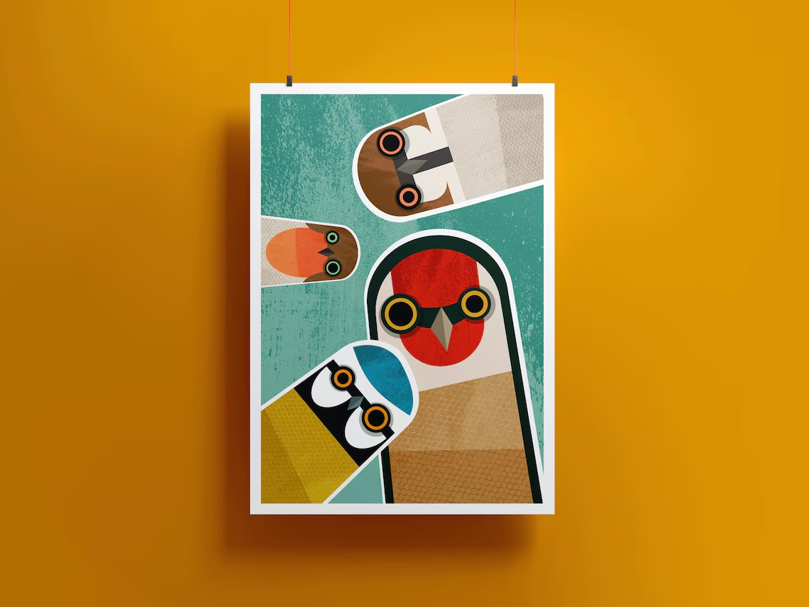 Mid Century Geometric Bird Col - Home Decor Enthusiast recension och pris