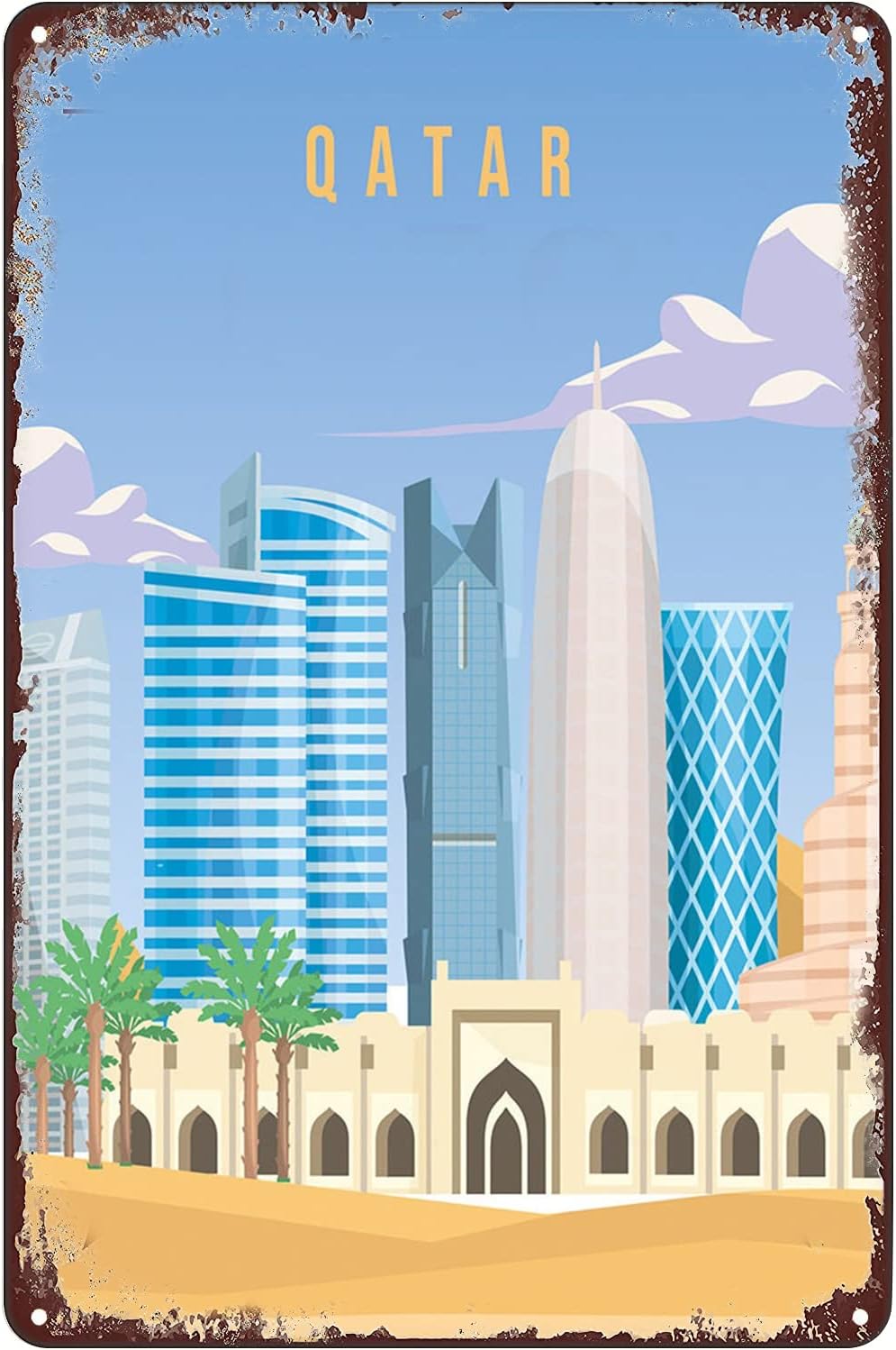 Vintage Metal Tin Sign - Qatar - Home Decor Qatar recension och pris