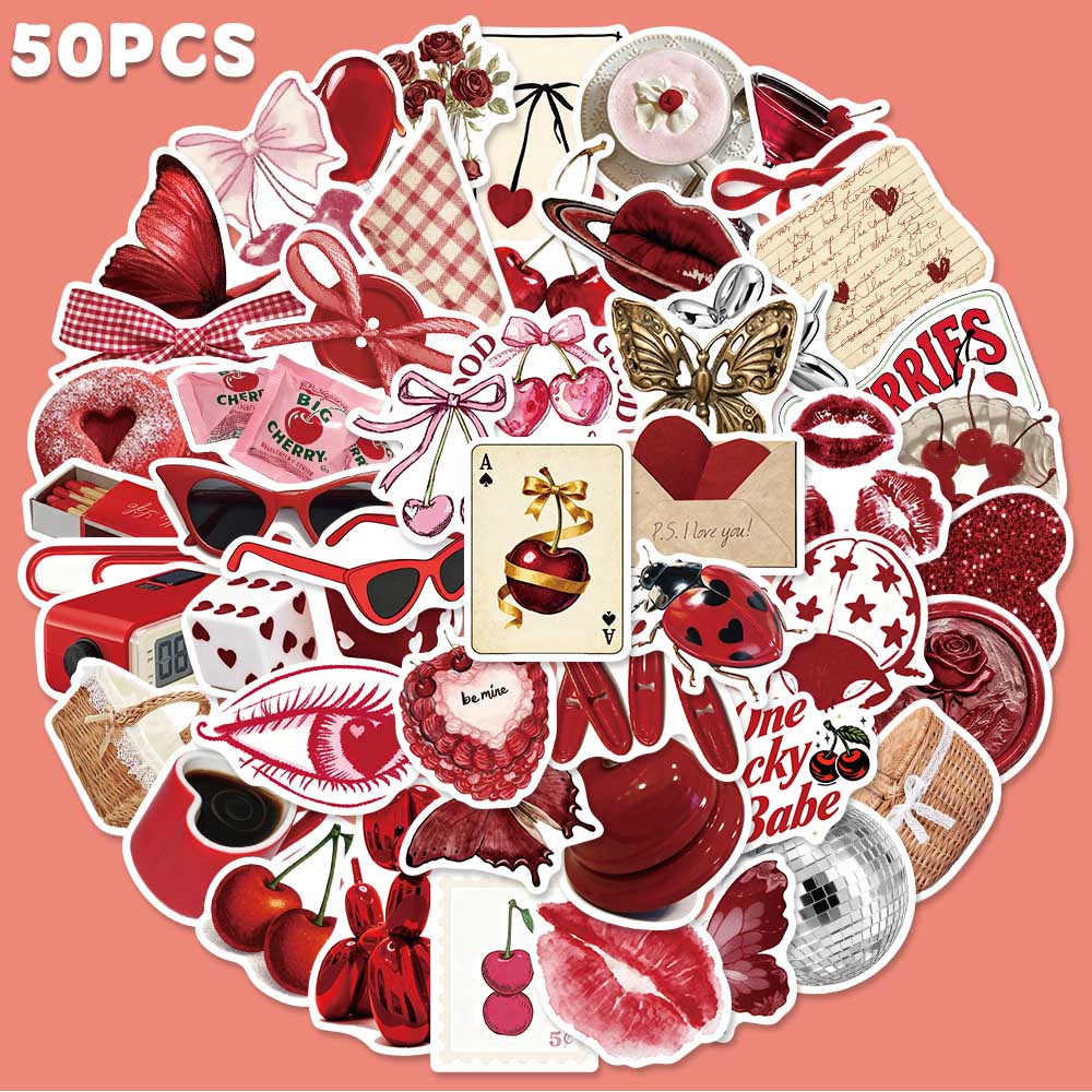 50pcs Cherry Coloured Graffiti - Home Decor Wall Panels recension och pris