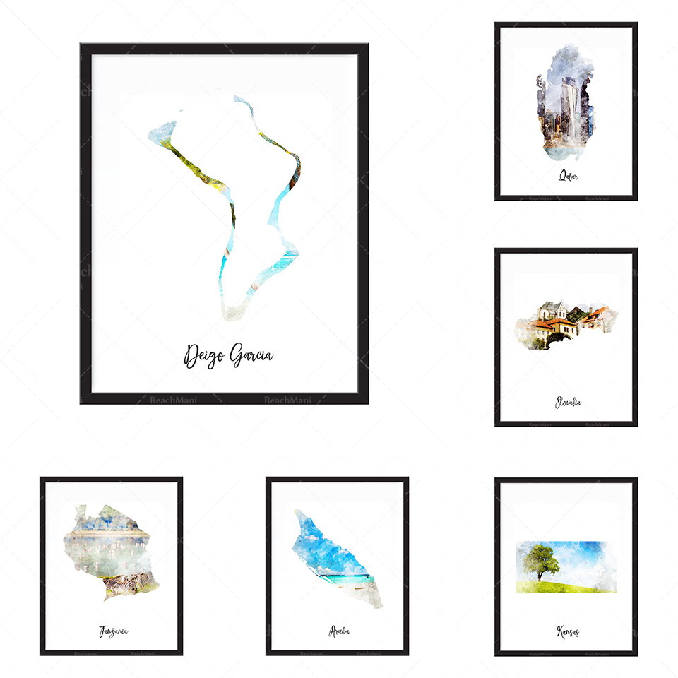 Impression de carte aquarelle  - Home Decor Qatar recension och pris