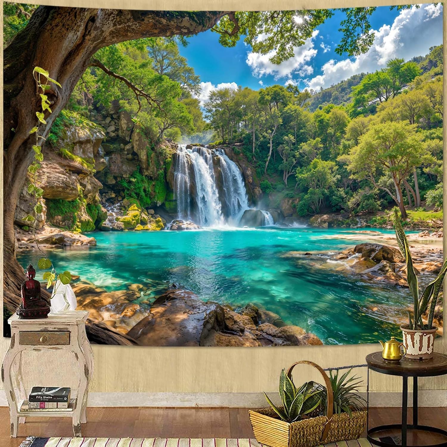 Aesthetic Waterfall Nature Tap - Aesthetic Tapestry recension och pris
