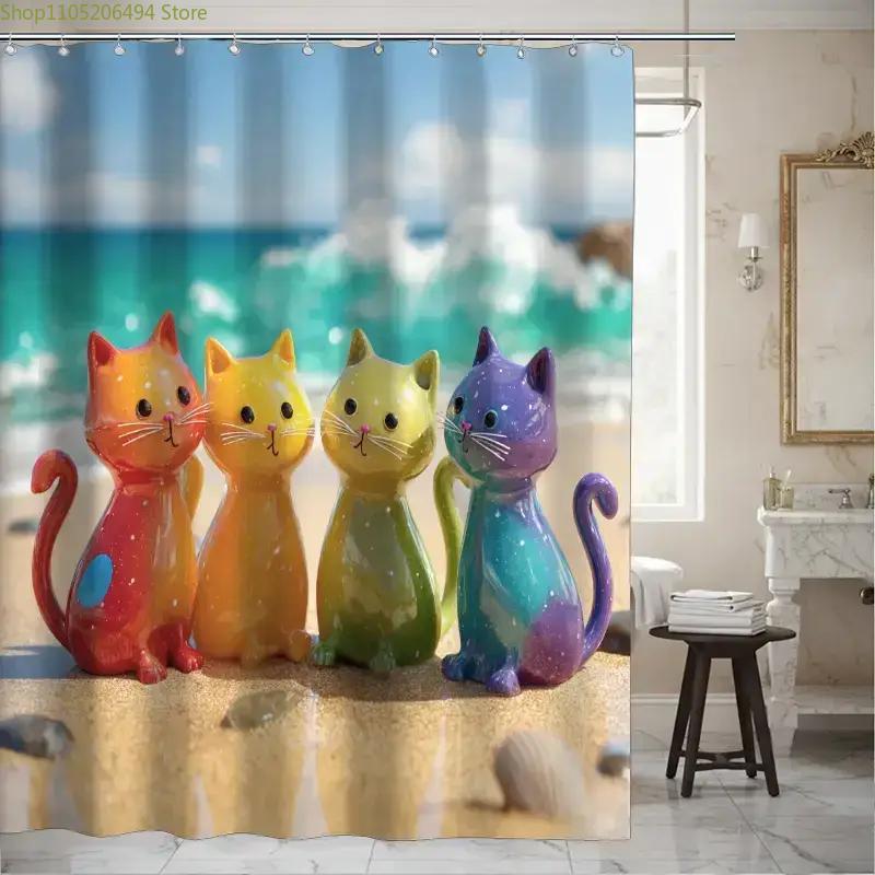 Colorful Rainbow Cats Shower C - Home Decor Design Ideas recension och pris