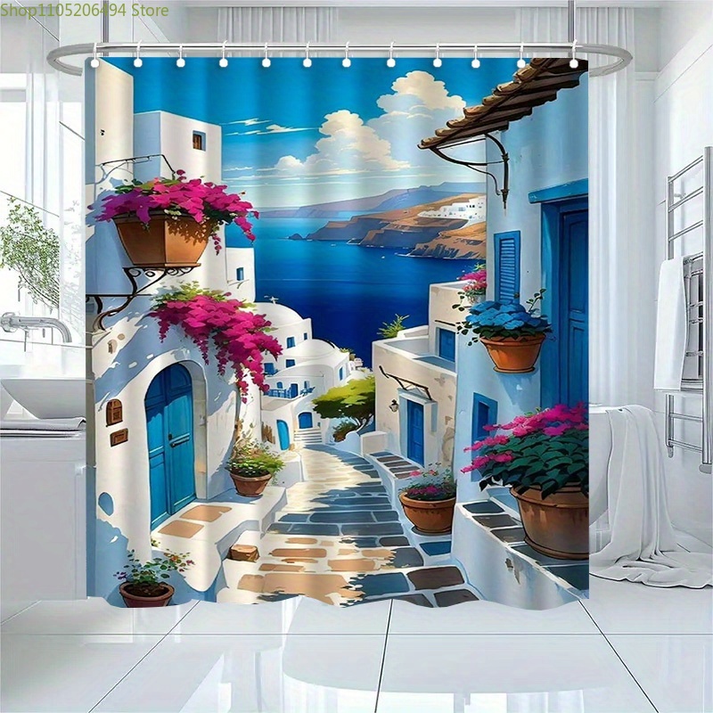 Santorini Greek Island Shower  - Home Decor Design Ideas recension och pris