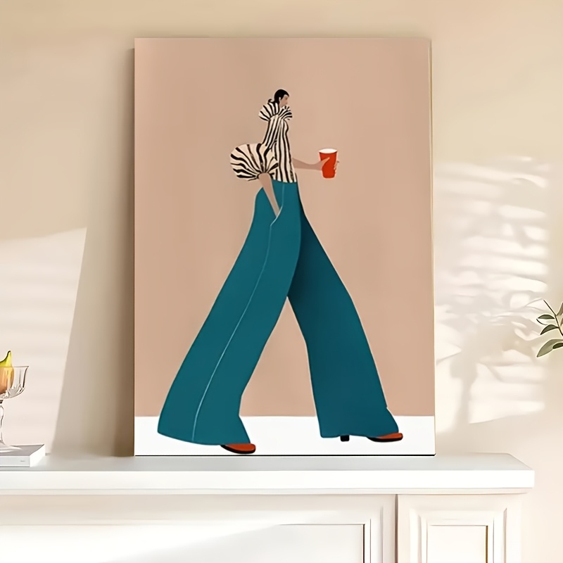 Fashionable Blue Pants Woman P - Home Decor Niche recension och pris