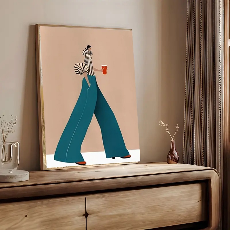 Fashionable Blue Pants Woman P - Home Decor Niche recension och pris