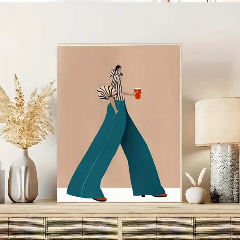 Fashionable Blue Pants Woman P - Home Decor Niche recension och pris