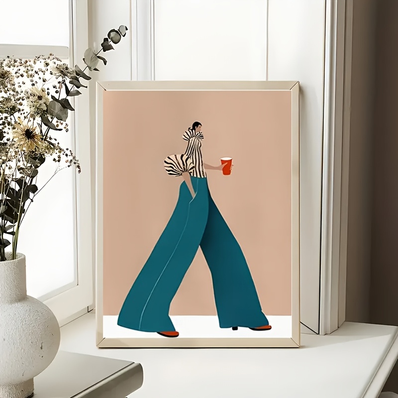 Fashionable Blue Pants Woman P - Home Decor Niche recension och pris