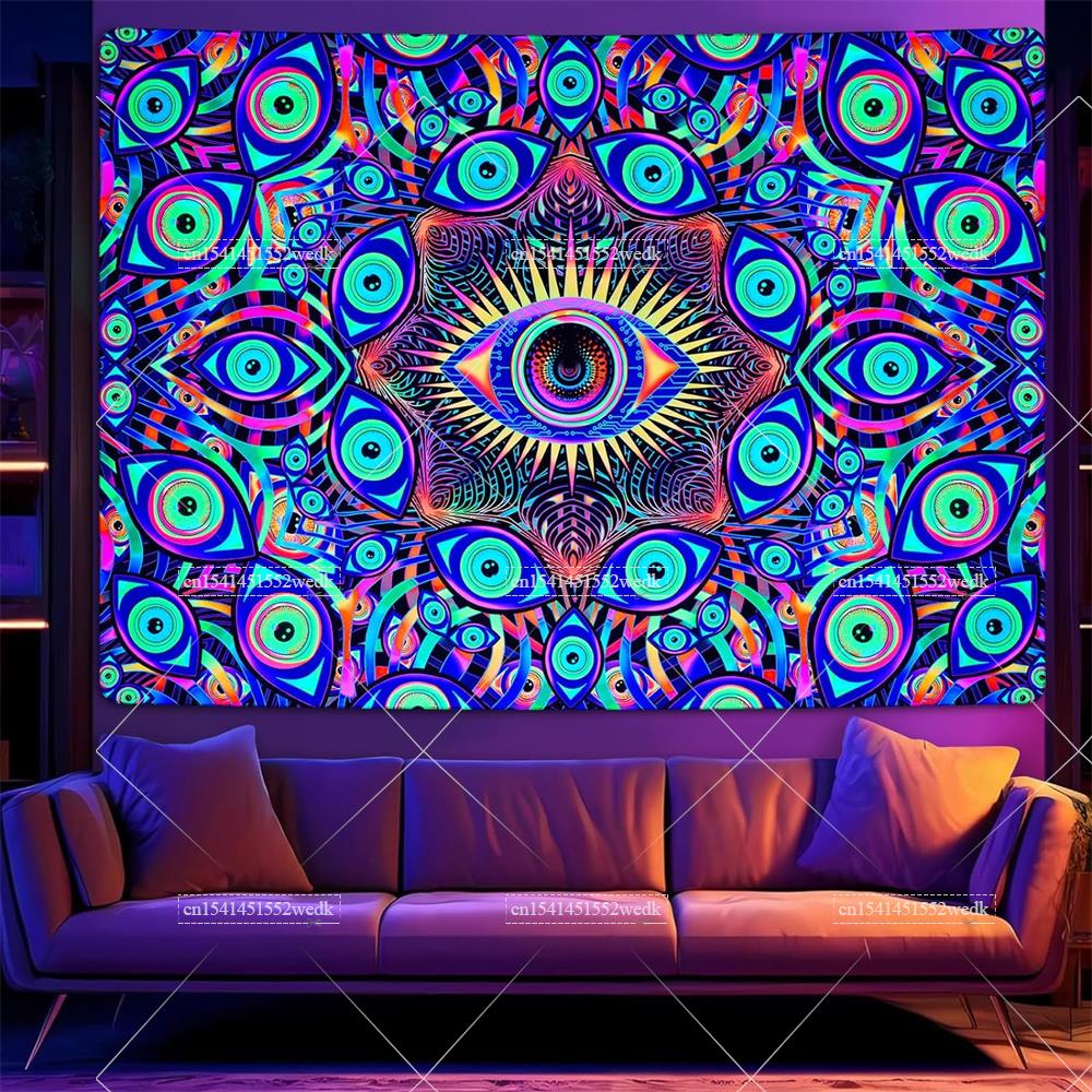 Blacklight Eyes Tapestry Boho  - Aesthetic Tapestry recension och pris