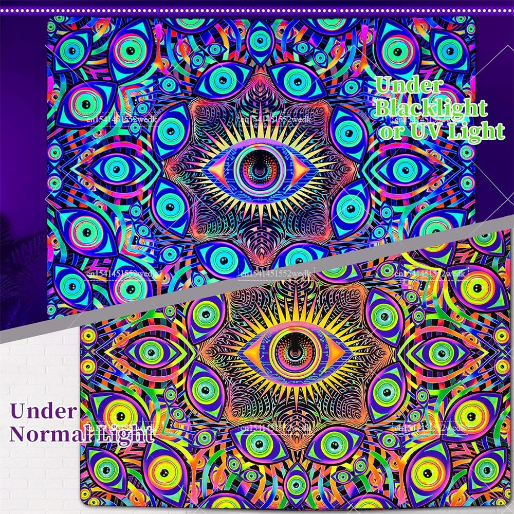 Blacklight Eyes Tapestry Boho  - Aesthetic Tapestry recension och pris